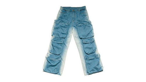 Deep Pocket Cargo Denim (Light Wash)